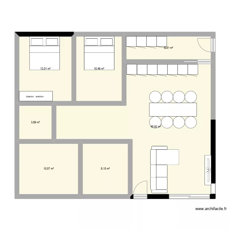 maison v2. Plan de 7  et 98 m²