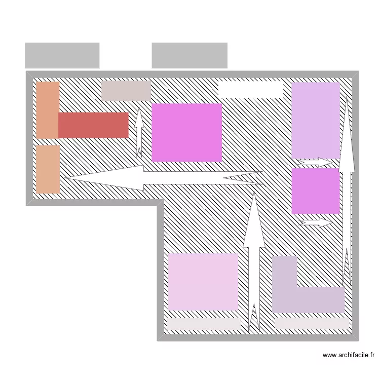 premi&egrave;re &eacute;tage. Plan de 1 pièce et 105 m²