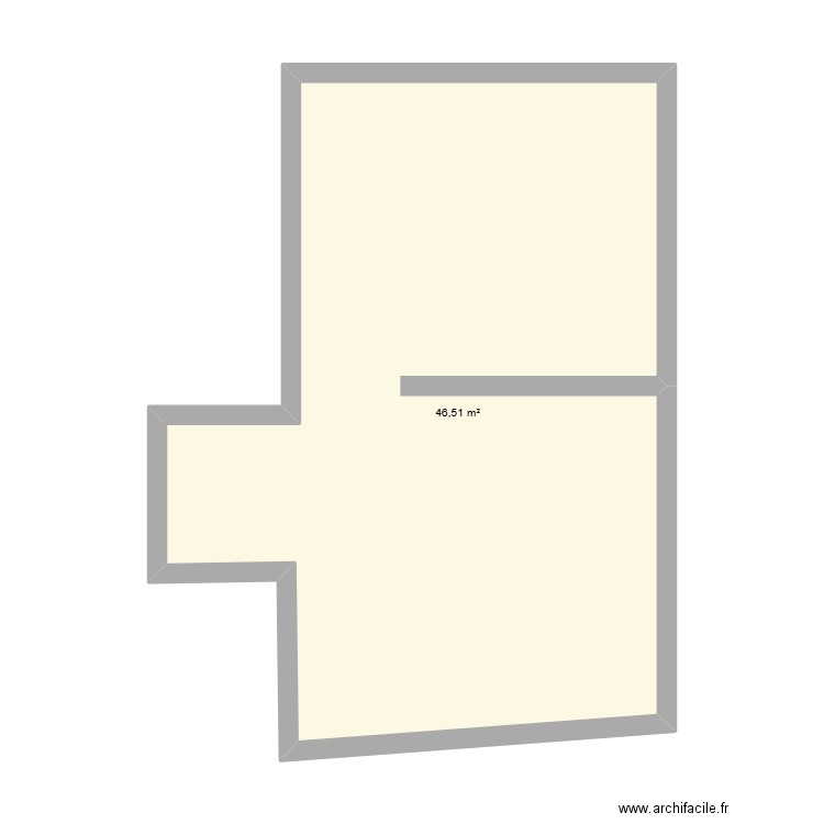 APPARTE RDC. Plan de 1 pièce et 47 m2