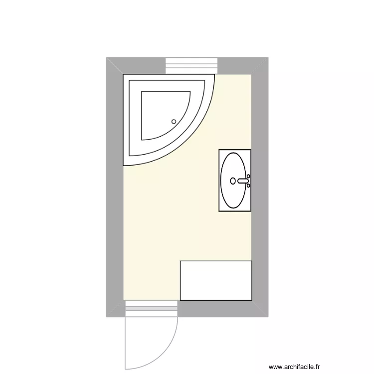 sdb st jean. Plan de 1  et 7 m²