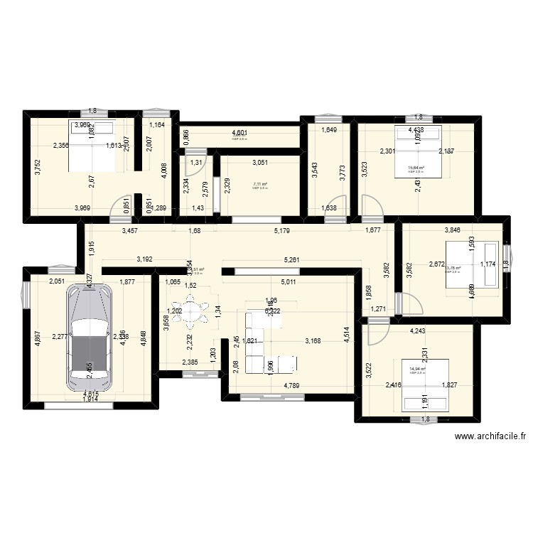 diouma maroc. Plan de 6 pièces et 160 m2