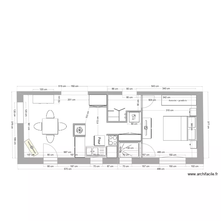 SIMULATION APPARTEMENT EST V 6 avec Penderie. Plan de 