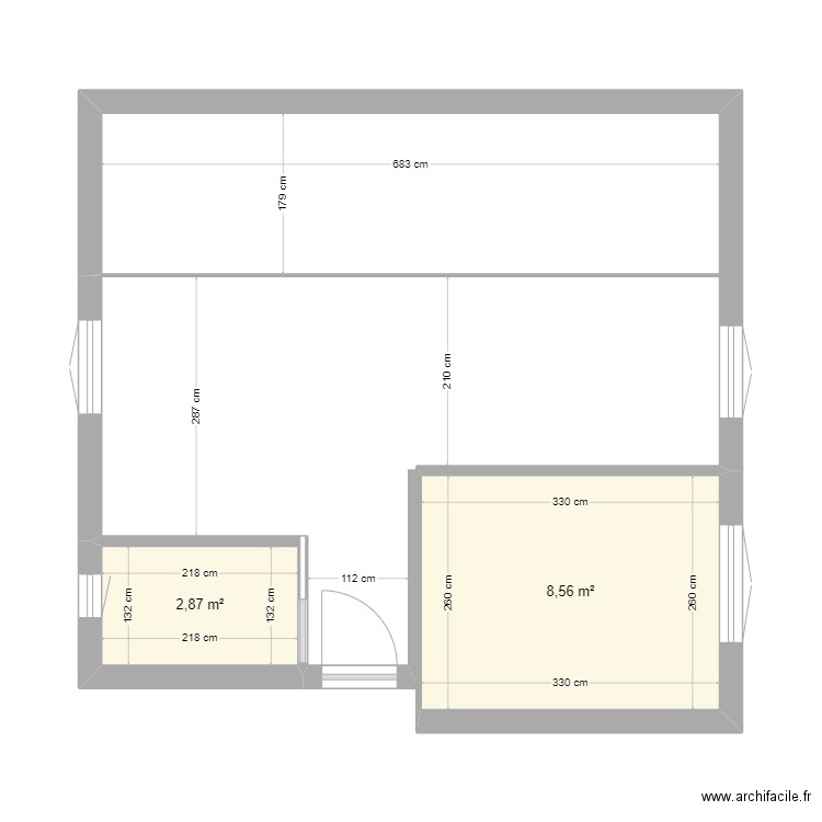 lot 7.1. Plan de 2 pièces et 11 m2