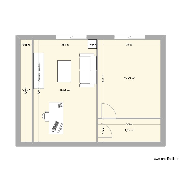 bureau. Plan de 0 pièce et 0 m2