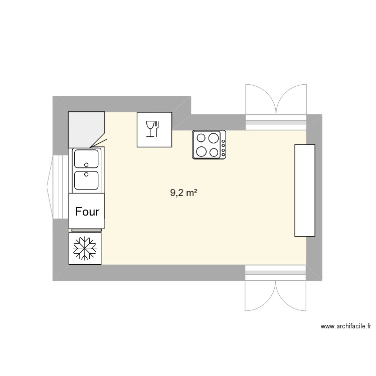 Cuisine 2023. Plan de 0 pièce et 0 m2
