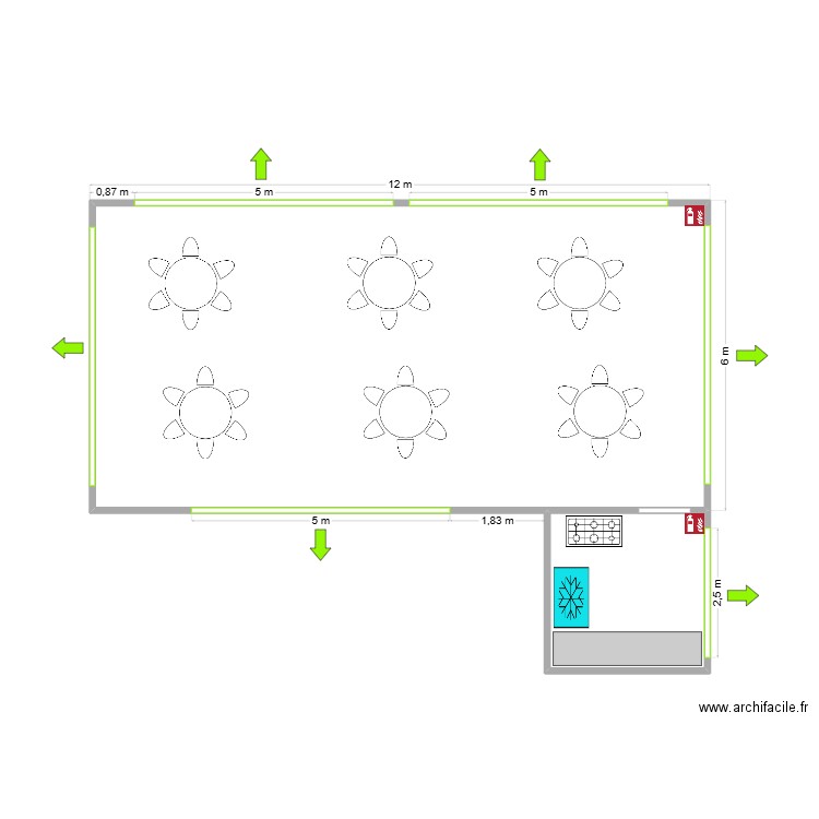 Berbere O. Plan de 2 pièces et 78 m2