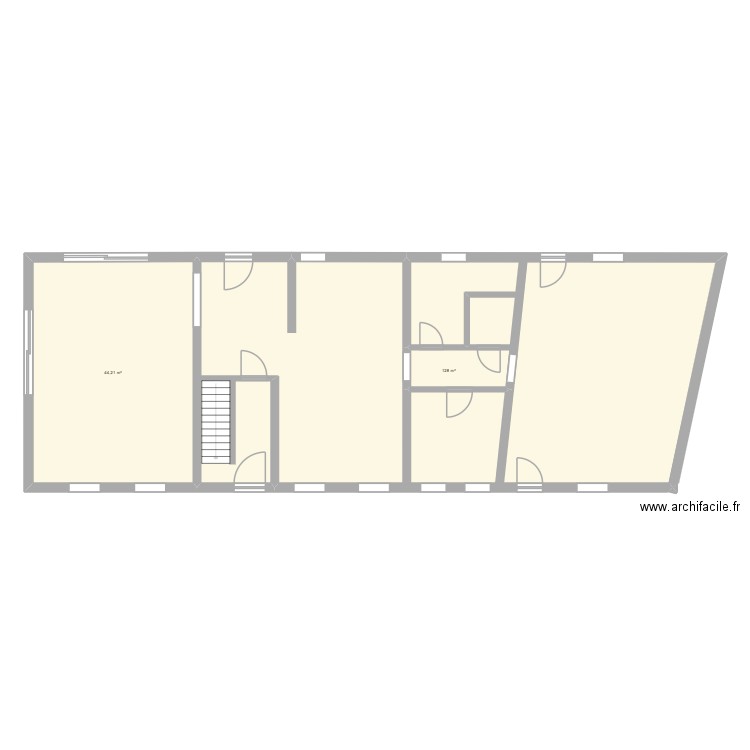 REZ JC. Plan de 2 pièces et 172 m2
