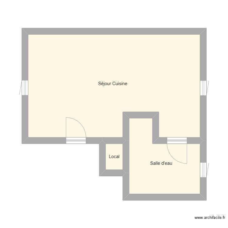 350602000. Plan de 3 pièces et 35 m2
