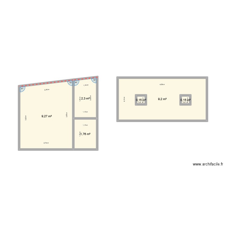 12 bis francs -tireur. Plan de 6 pièces et 24 m2