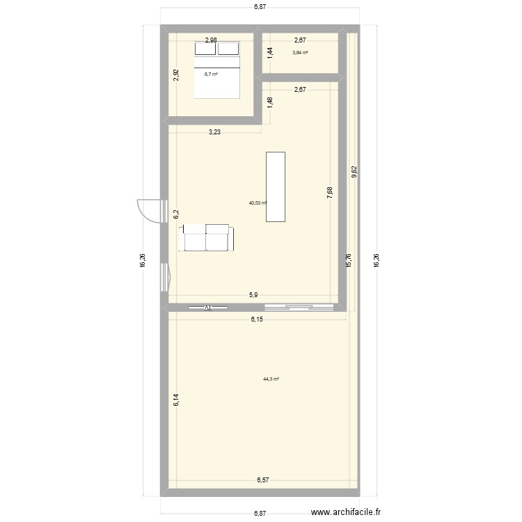 Maison St Pierre bis bis. Plan de 4 pièces et 97 m2