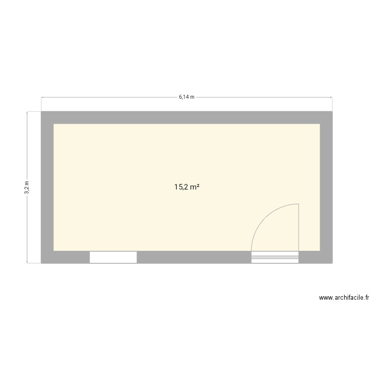 Abri jardin. Plan de 1 pièce et 15 m2