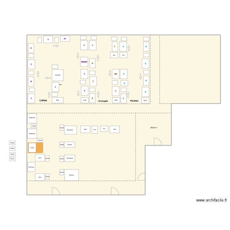 R open space. Plan de 1 pièce et 281 m2