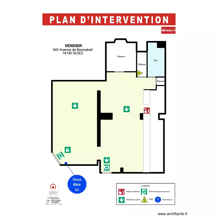 Plan d'intervention BAR TABAC SCIEZ. Plan de 10 et 117 m² Plan d'intervention BAR TABAC SCIEZ. Plan de 10 et 117 m²