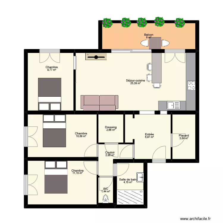 mc kenzie. Plan de 12  et 88 m²
