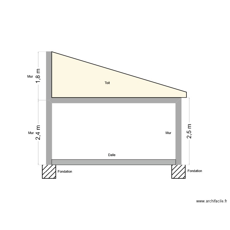 plan de coupe. Plan de 0 pièce et 0 m2