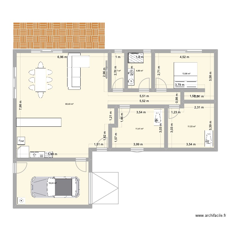 maison cublize. Plan de 7 pièces et 123 m2