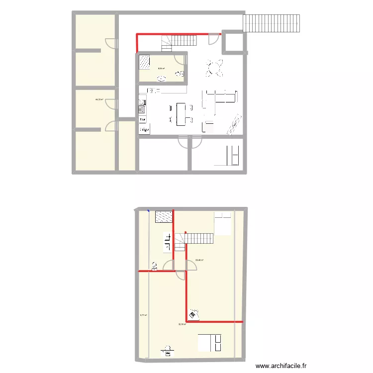 BRY. Plan de 5  et 151 m²