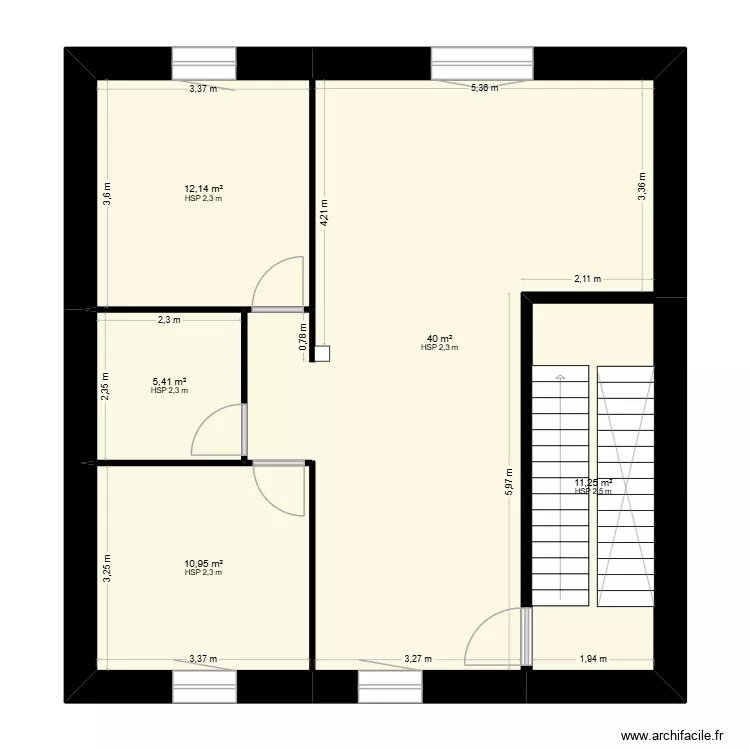 1er étage grange superficie. Plan de 5 et 80 m² 1er étage grange superficie. Plan de 5 et 80 m²