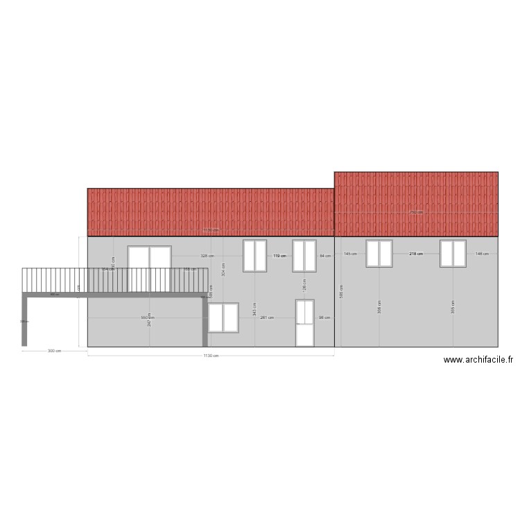 façade est MODIF LG 2704. Plan de 0 pièce et 0 m2