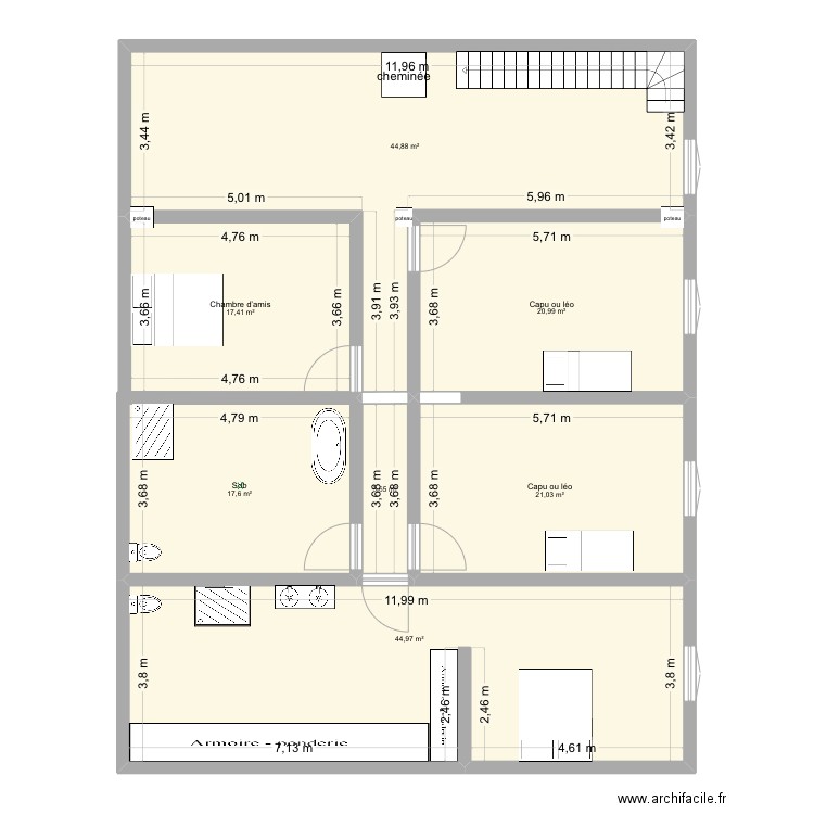 maison marcy. Plan de 7 pièces et 171 m2