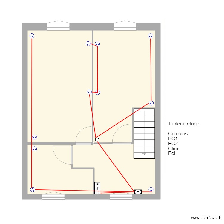 Mélanie étage PC. Plan de 3 pièces et 33 m2