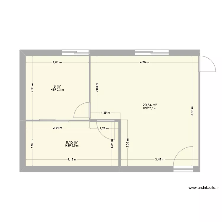 T4 rdj aspremont. Plan de 3  et 37 m²