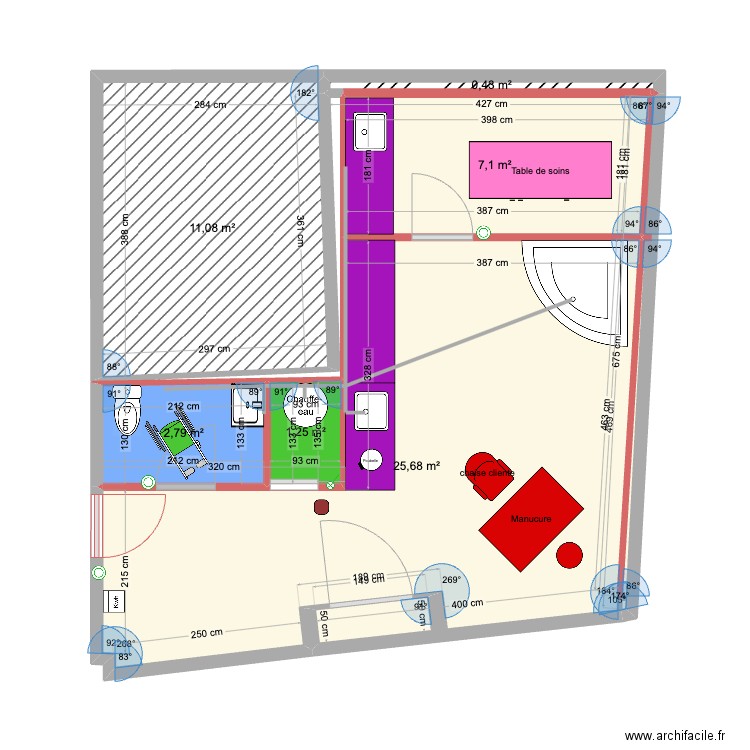 Commerce Aurore. Plan de 5 pièces et 49 m2