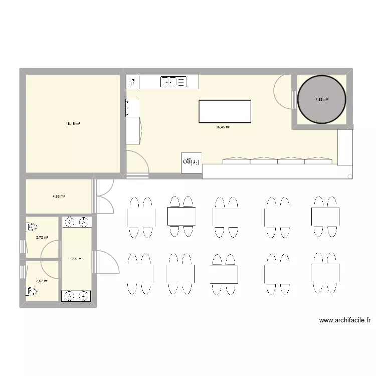 Bâtiment four modifié. Plan de 7 et 75 m² Bâtiment four modifié. Plan de 7 et 75 m²