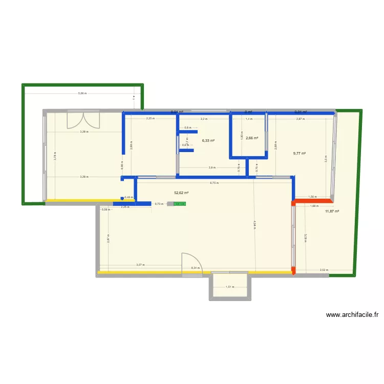 4 CIRODDE - MESURES. Plan de 8  et 83 m²