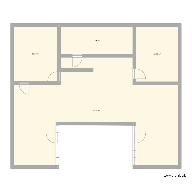 FSE. Plan de 4 pièces et 124 m2
