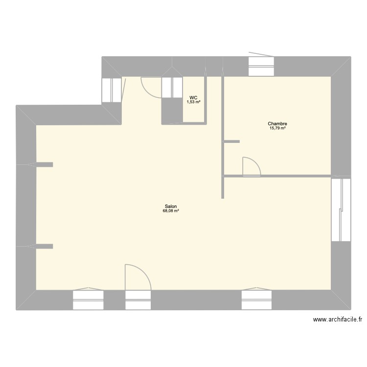 Quentin Blancher. Plan de 3 pièces et 85 m2