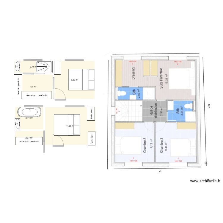 FB_2haut. Plan de 6 pièces et 34 m2