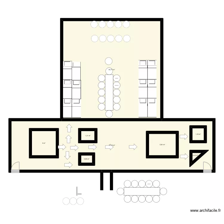 cabane. Plan de 8 pièces et 209 m²