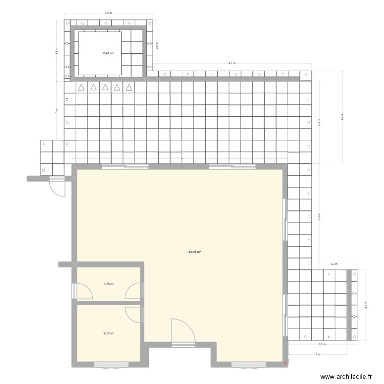 Terrasse Version17 Bis. Plan de 4 pièces et 106 m2