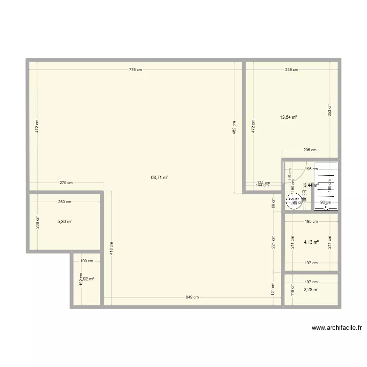 Local Mougins apres travaux. Plan de Local Mougins apres travaux. Plan de