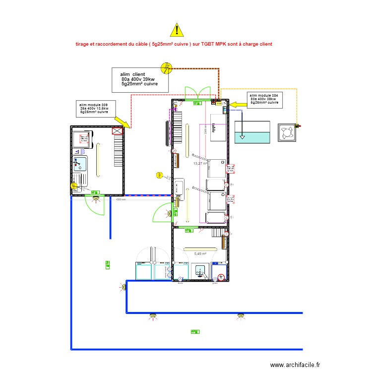 école serres. Plan de 2 pièces et 19 m2