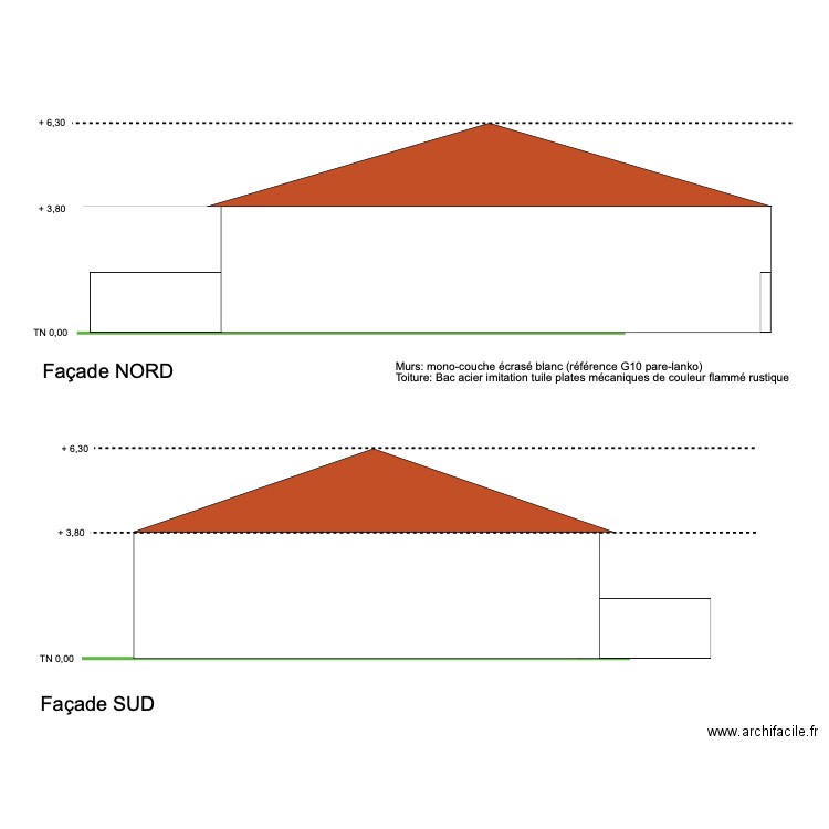 PCMI 5 : Plan de façade 2 - 10/2025. Plan de 0 pièce et 0 m2