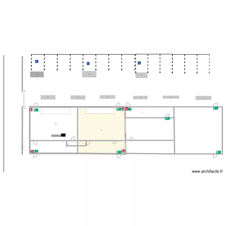 magasin 2. Plan de 1  et 155 m²