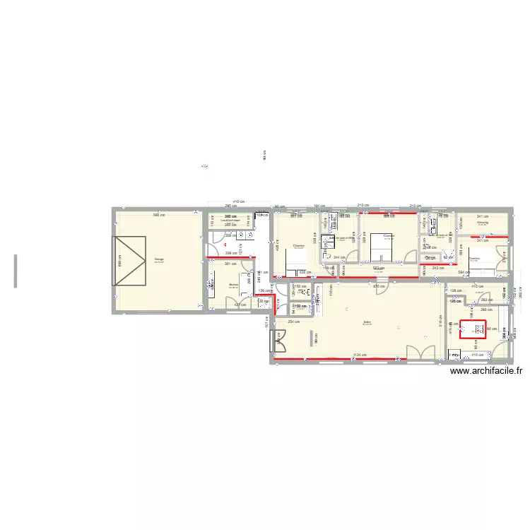 PLAN MAISON ELEC prises. Plan de 25  et 192 m²