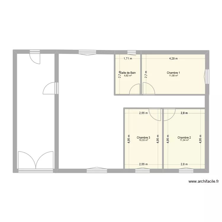Essai 2. Plan de 4  et 38 m²