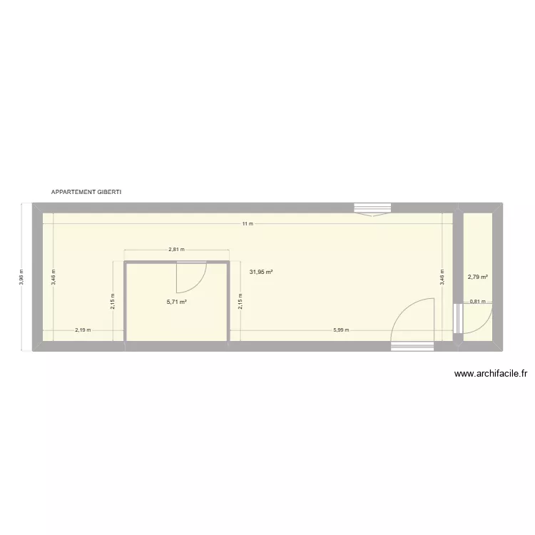 APPARTEMENT GIBERTI. Plan de 