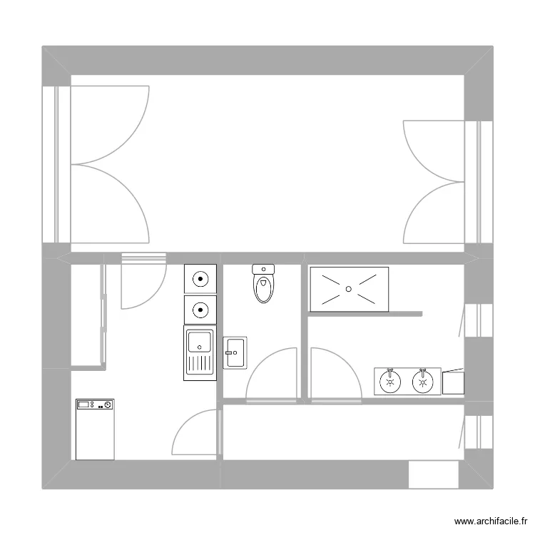 Grange Projet 5. Plan de 6  et 45 m²