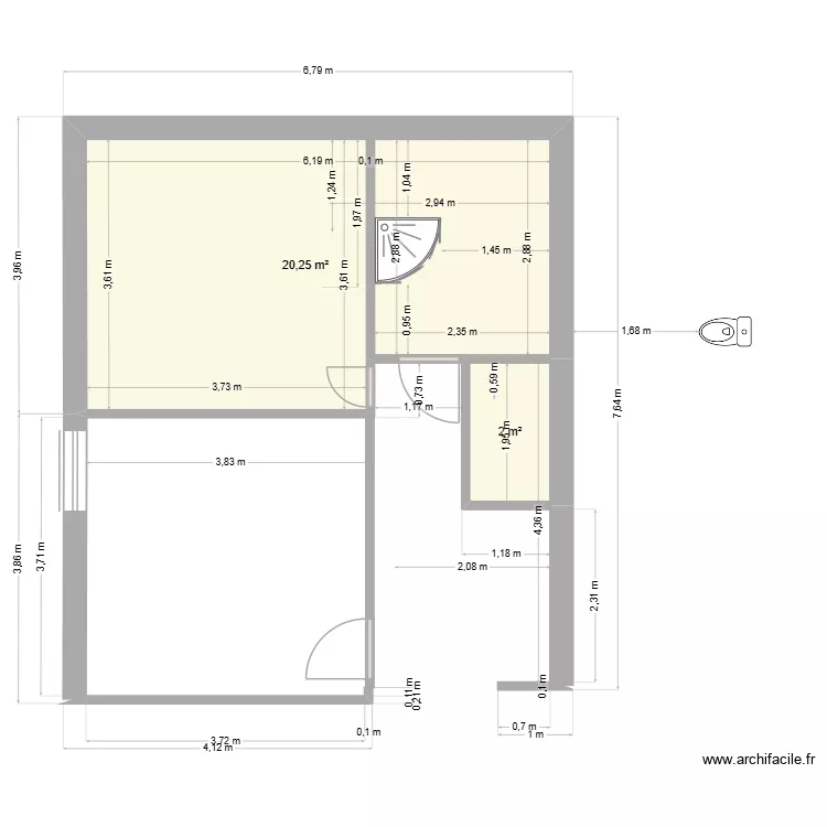 3-CHAMBRE PEPETTE LES BB MODIFIEE-. Plan de 2 Pièces et 22 m² 3-CHAMBRE PEPETTE LES BB MODIFIEE-. Plan de 2 Pièces et 22 m²