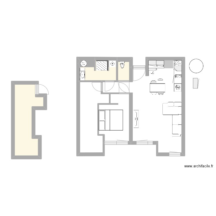 Ccs2. Plan de 4 pièces et 14 m2