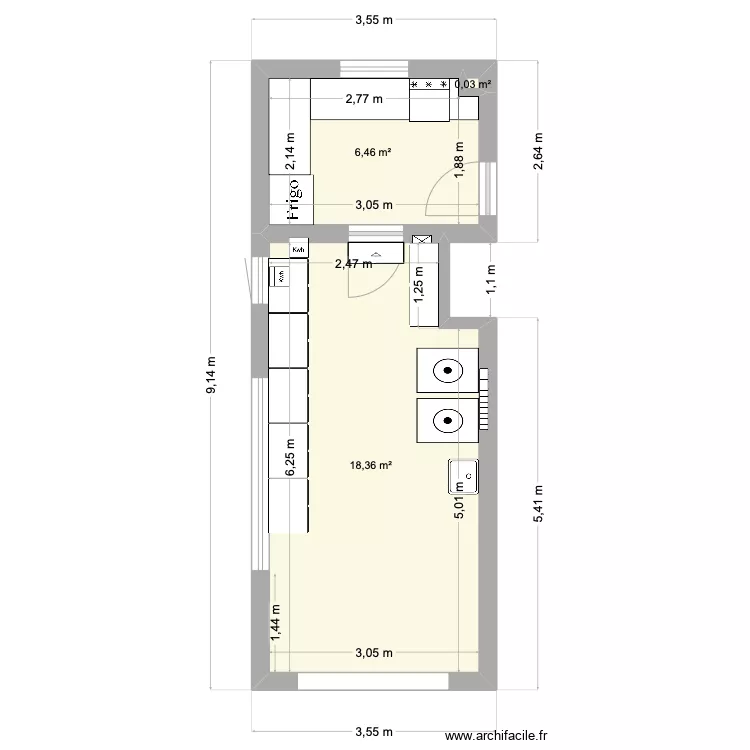 Maison Rhode - garage. Plan de 