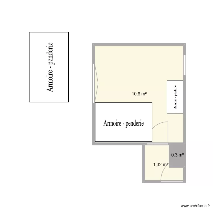 Chambre titi. Plan de 3 Pièces et 12 m² Chambre titi. Plan de 3 Pièces et 12 m²