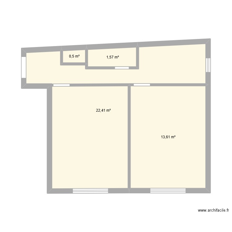 llplp. Plan de 4 pièces et 38 m2