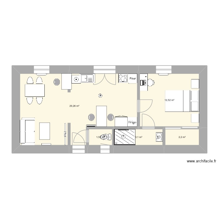2TNE MURA Mathéo. Plan de 5 pièces et 49 m2