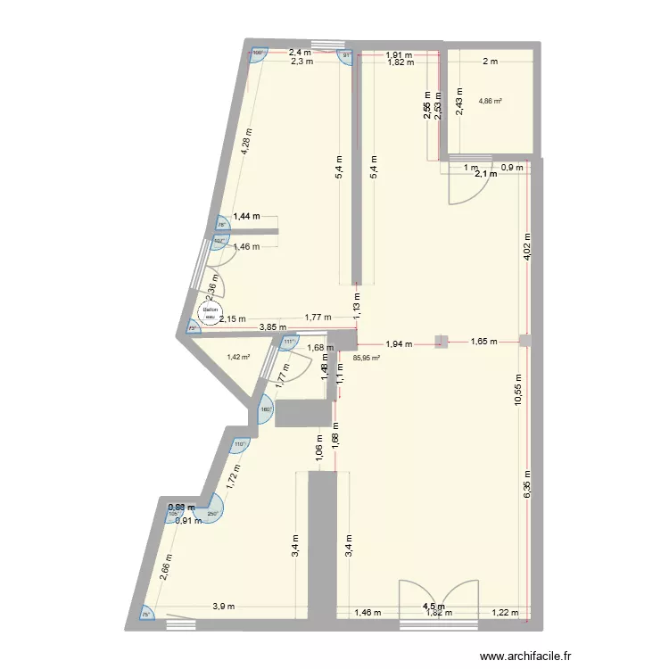 Vacquiers. Plan de 3 Pièces et 92 m² Vacquiers. Plan de 3 Pièces et 92 m²
