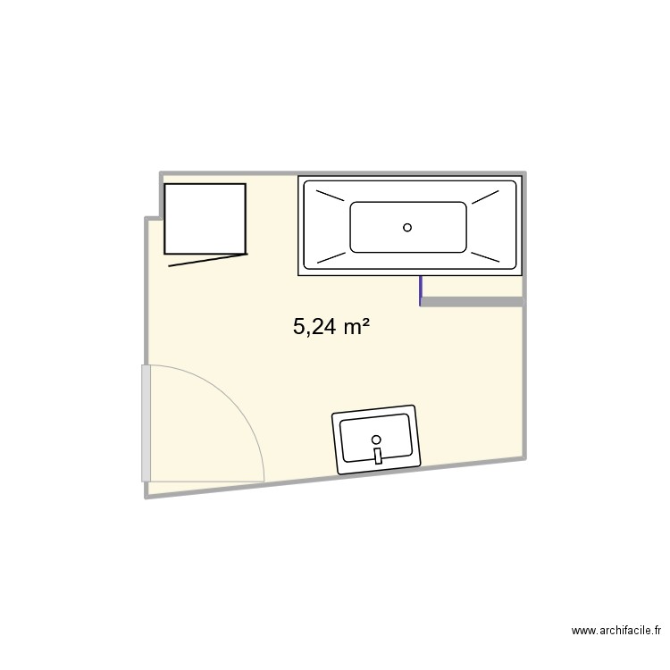SDB1. Plan de 1 pièce et 5 m2